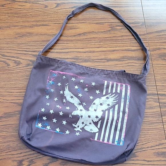 American Eagle Gray Shoulder or Crossbody Bag - Cloth - Picture 4 of 6